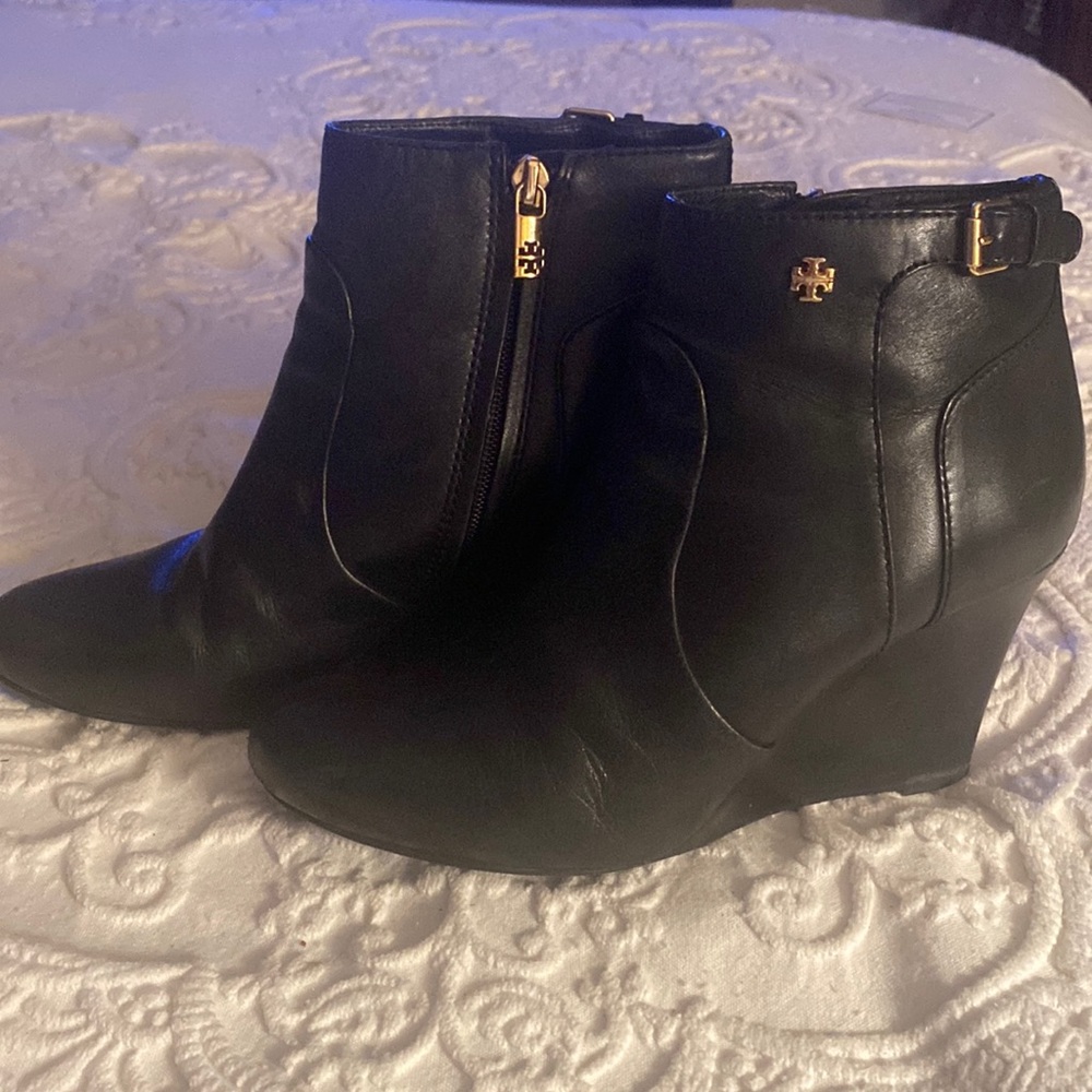 Tory Burch wedge boots! Beautiful condition!